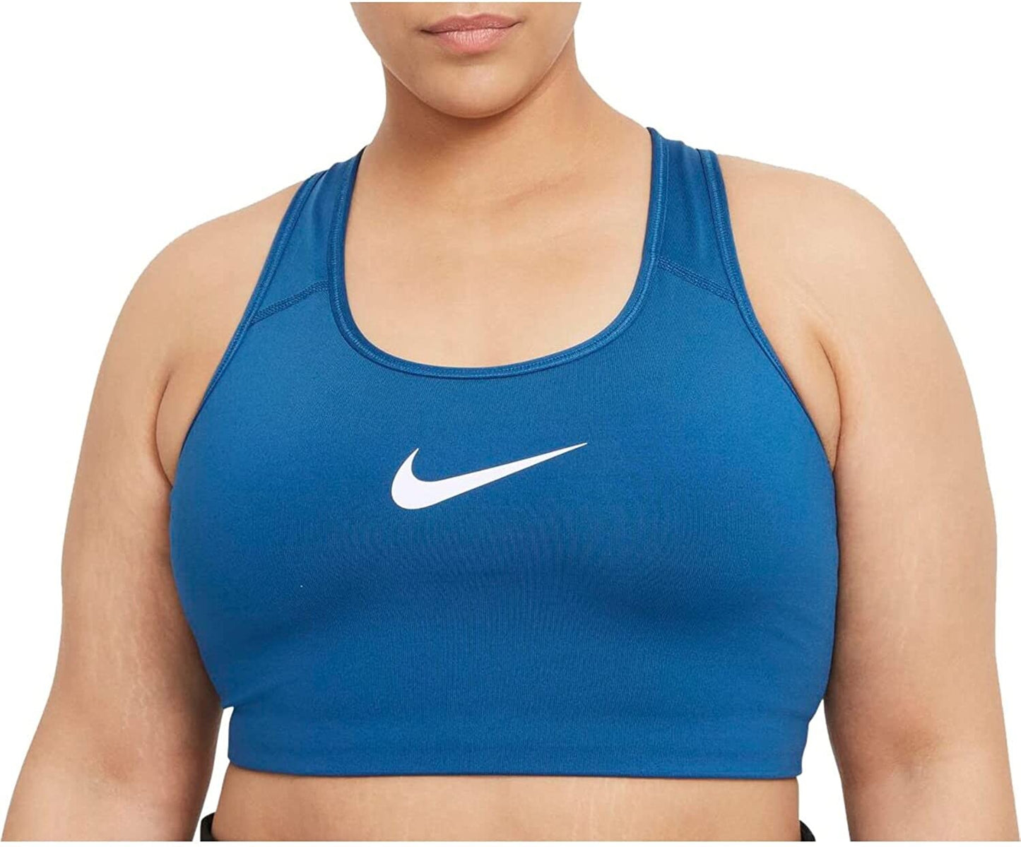 Sutiã esportivo Nike Dri Fit de suporte médio feminino, azul, tamanho 1X