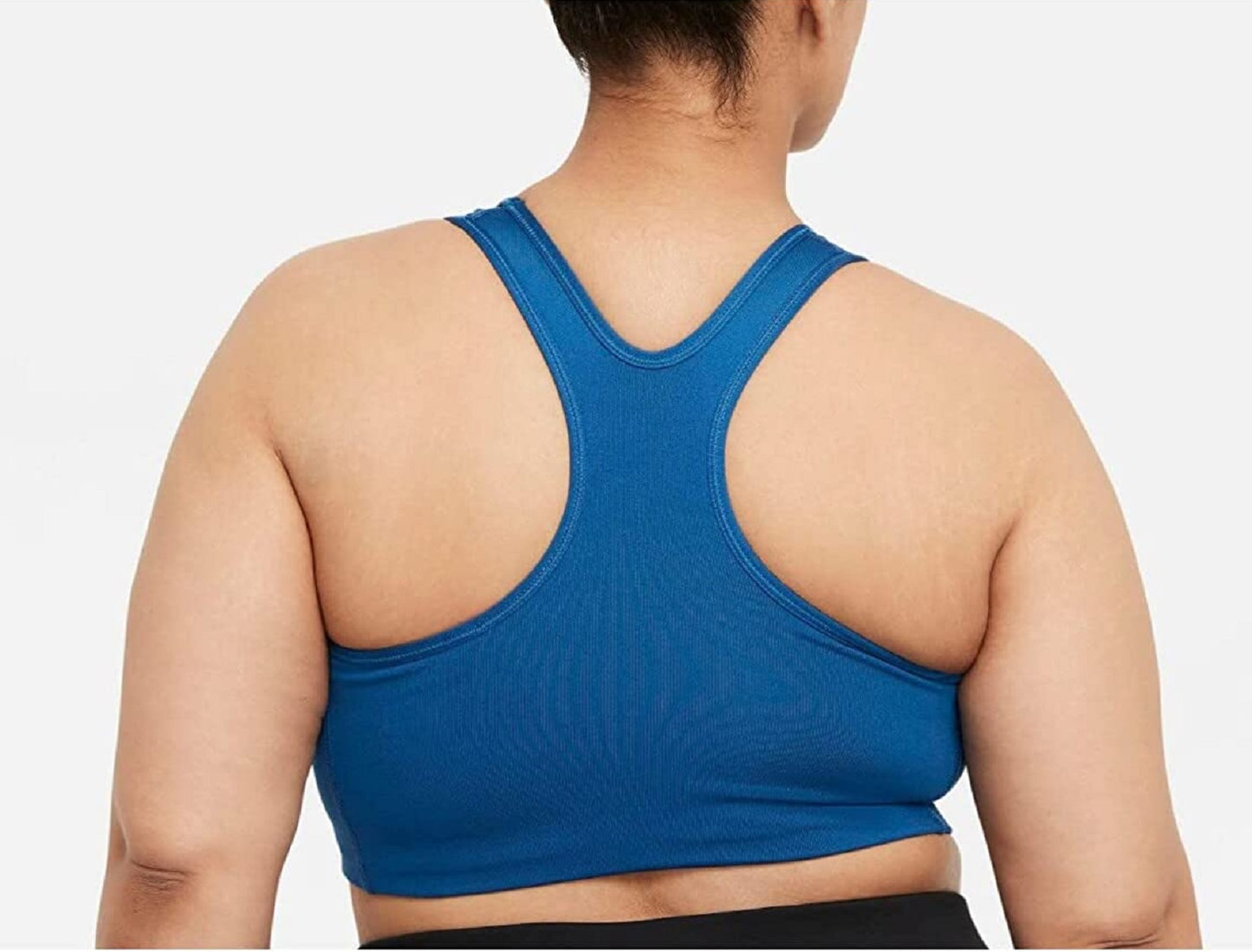 Sutiã esportivo Nike Dri Fit de suporte médio feminino, azul, tamanho 1X