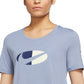 Top curto Nike Dri Fit One feminino, azul, tamanho XS