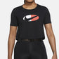 Camiseta curta Nike Dri Fit Logo feminina, preta, tamanho 2X