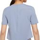 Camiseta curta Nike Dri Fit Logo Feminina Azul Tamanho 2X