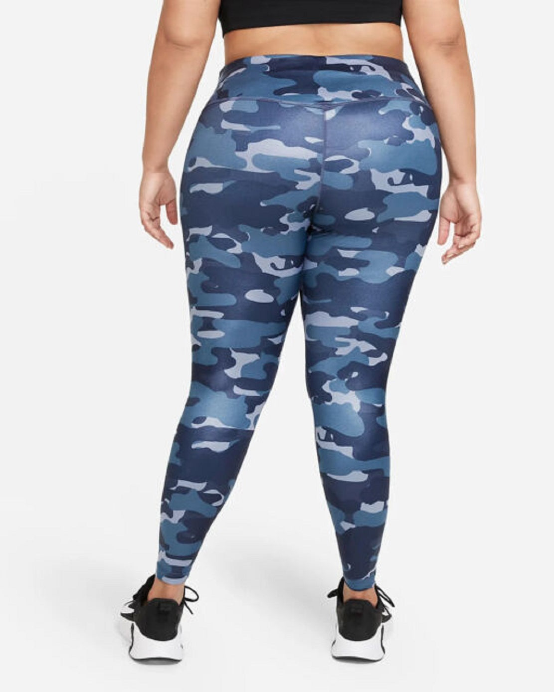 Legging Nike Dri Fit One Plus Mid Rise Camo Print Feminina Azul Tamanho 1X
