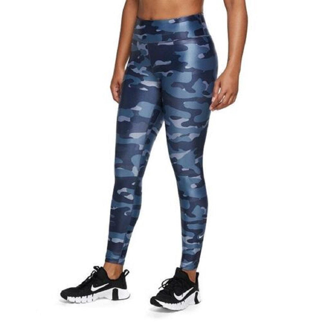 Legging Nike Feminina Cintura Média Camuflada Azul Tamanho 3X