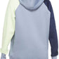 Moletom com capuz Nike Therma Fit Fleece Color Block para treino feminino, azul, tamanho 1X