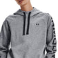 Under Armour Rival Fleece Hoodie com logotipo feminino, cinza, tamanho XX-G