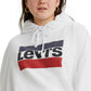 Moletom com capuz feminino Levi's com logotipo, branco, tamanho 2X