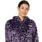 The North Face Osito 1/4 Zip Estampado Leopardo Roxo Tamanho Grande Feminino
