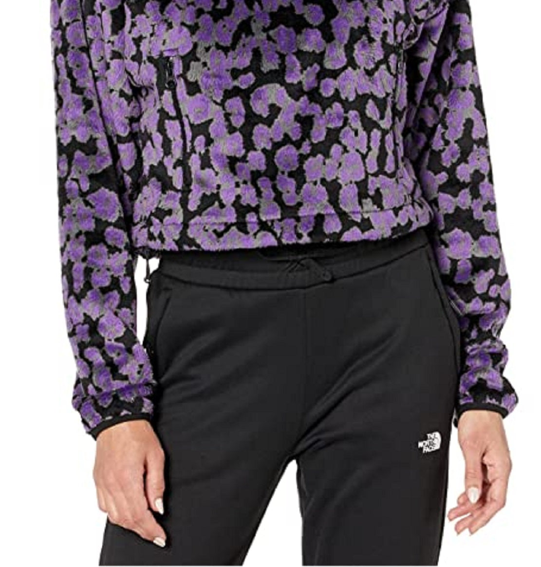 The North Face Osito 1/4 Zip Estampado Leopardo Roxo Tamanho Grande Feminino