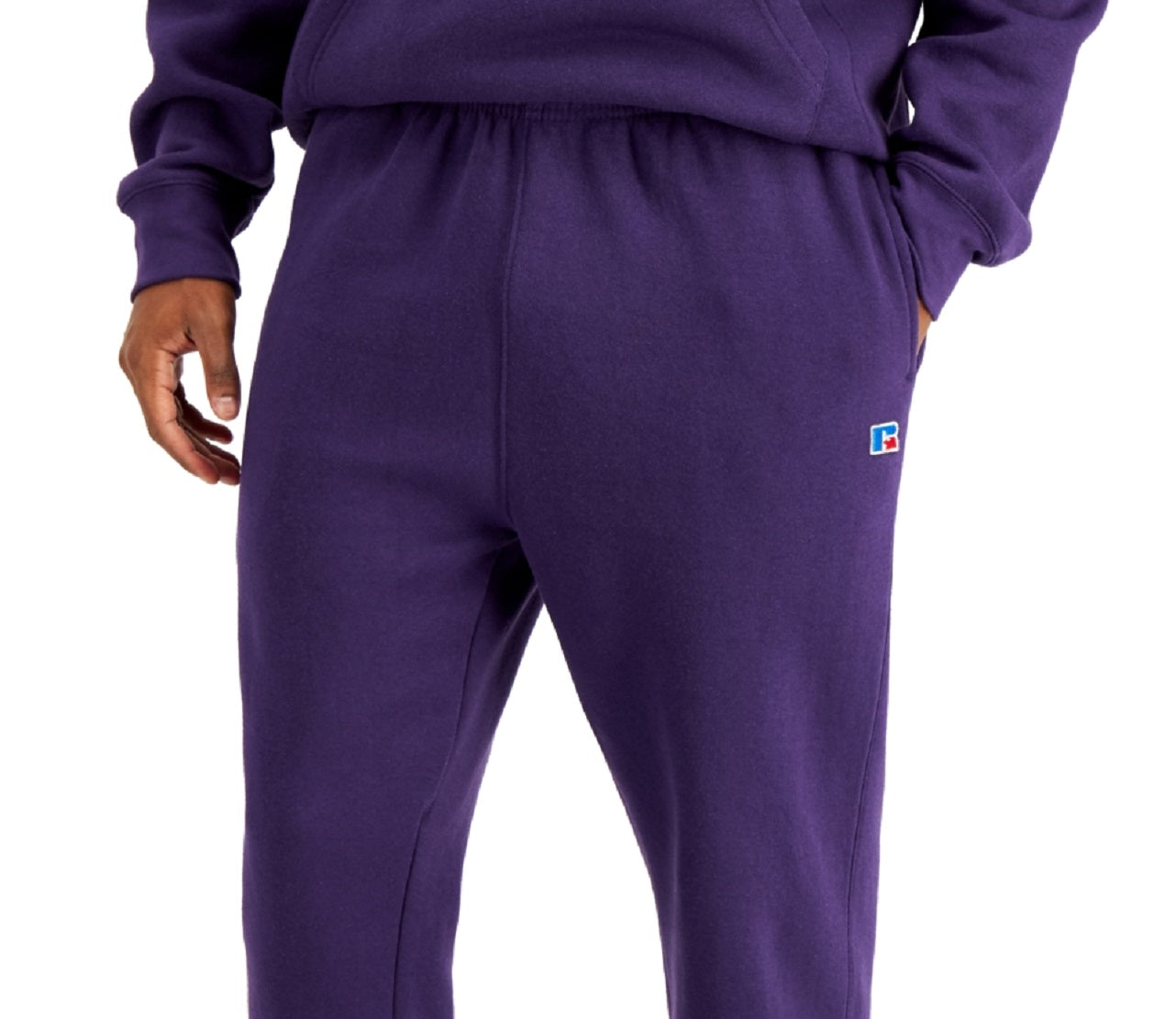 Calça de lã aberta masculina Russell Athletic, roxa, tamanho extragrande