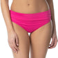 Calcinha de biquíni franzida Ralph Lauren Beach Club feminina, rosa, tamanho 10