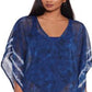Túnica de praia Ralph Lauren Shoreline feminina de chiffon, azul, tamanho pequeno