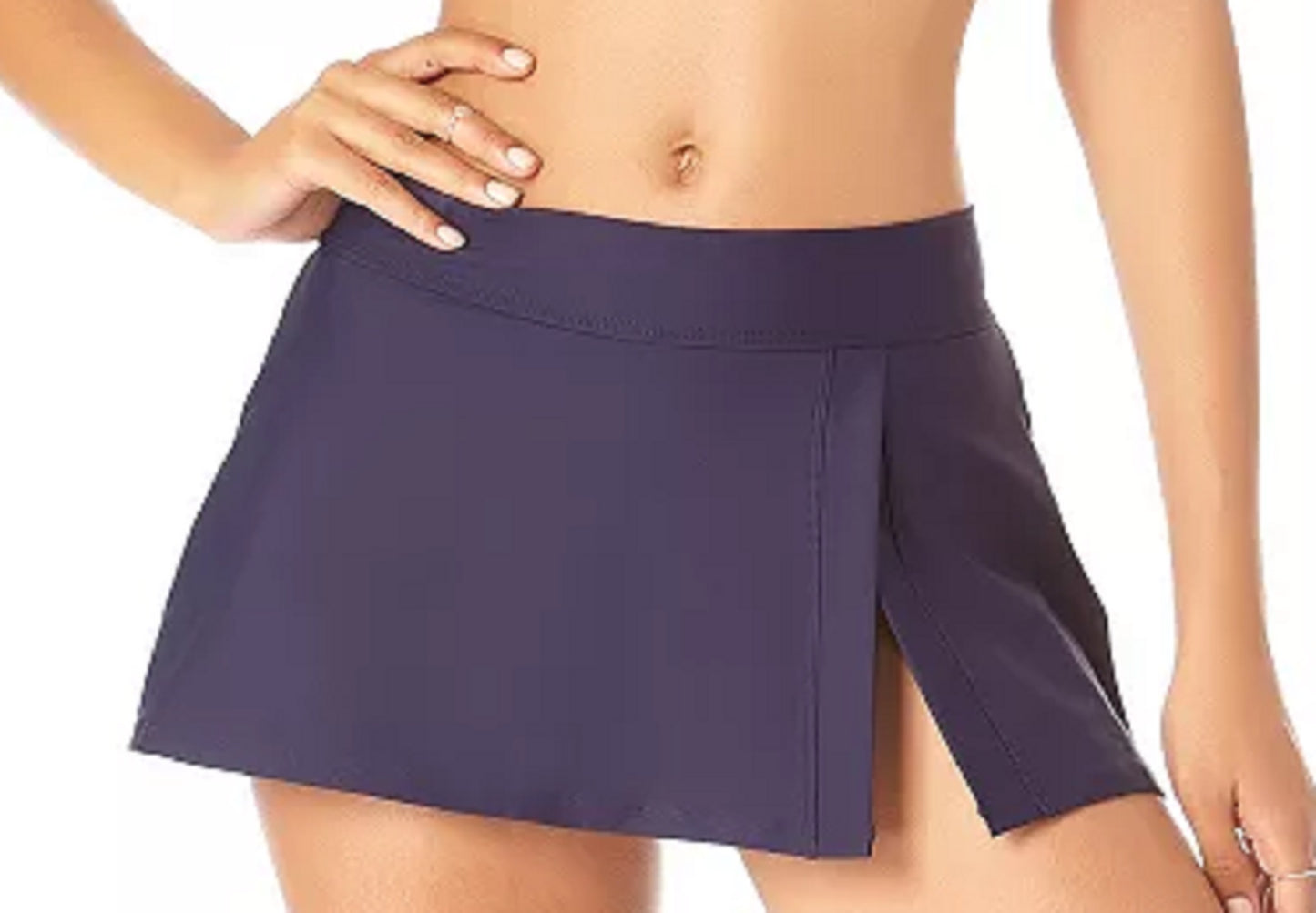Maiô feminino Anne Cole com fenda lateral e saia azul
