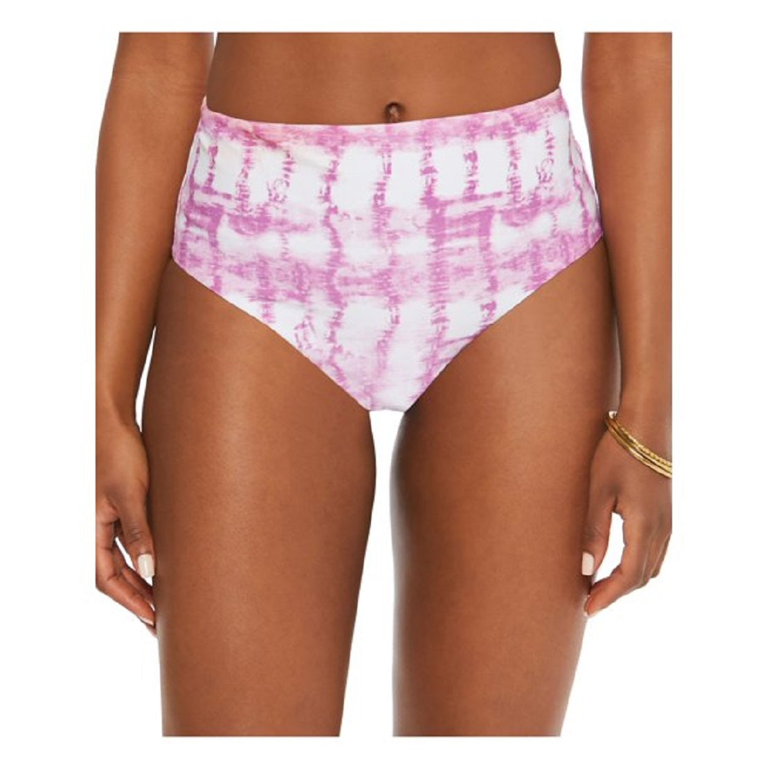 Calcinha de biquíni estampada de cintura alta California Waves Junior, maiô rosa