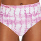 Calcinha de biquíni estampada de cintura alta California Waves Junior, maiô rosa