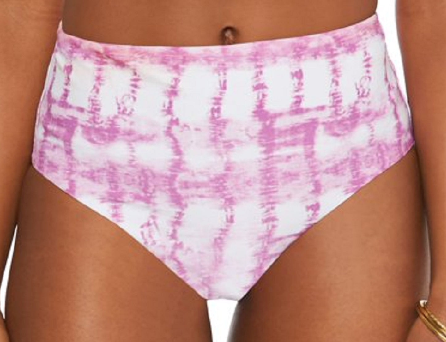 Calcinha de biquíni estampada de cintura alta California Waves Junior, maiô rosa