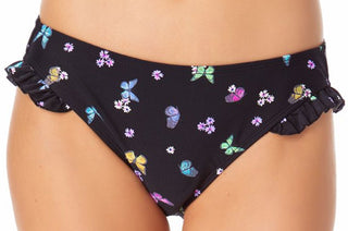 Biquíni California Waves Junior com babados e estampa hipster, preto