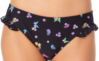 Biquíni California Waves Junior com babados e estampa hipster, preto