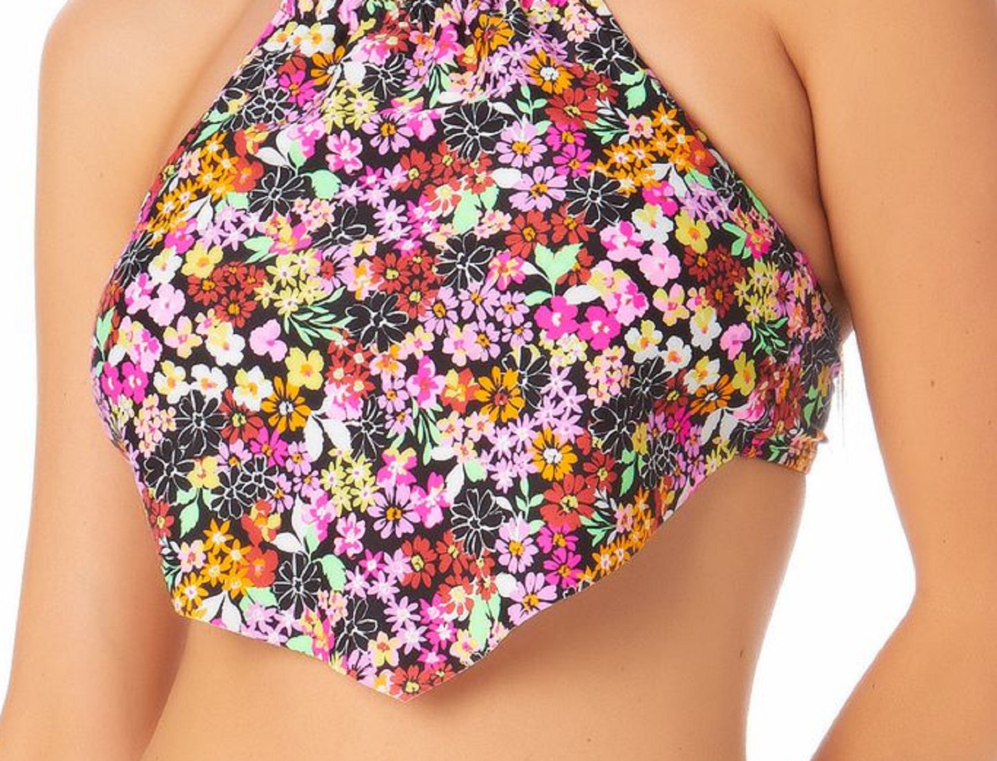 Biquíni California Waves Junior's Handkerchief Halter Top Maiô Preto Multicolorido