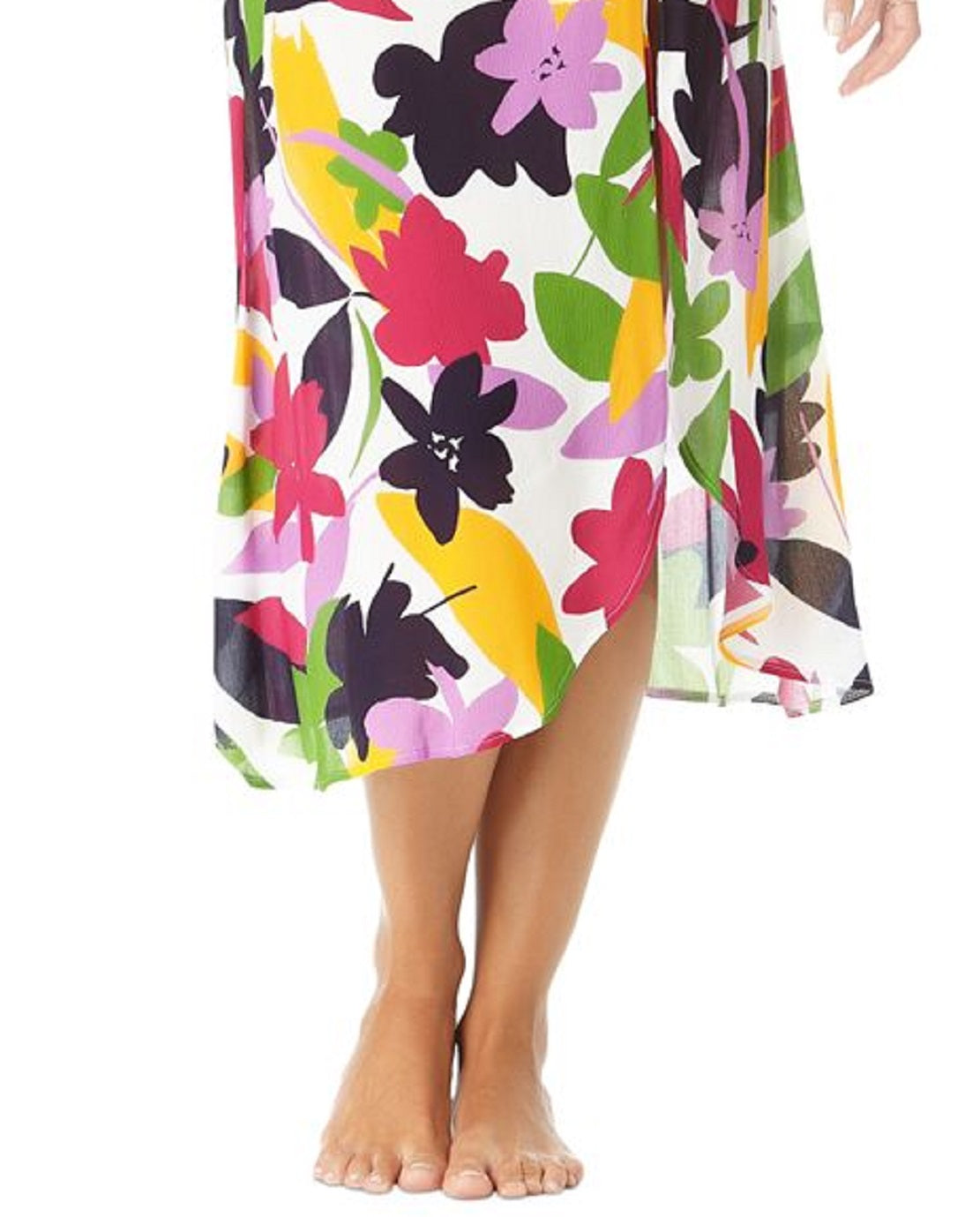 Anne Cole Feminino Bold Floral Ring Saia Sarong Saída de Banho Maiô Branco Tamanho X-G
