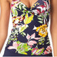 Anne Cole Top Tankini Feminino Floral Tropical com Aro, Azul, Tamanho 36C