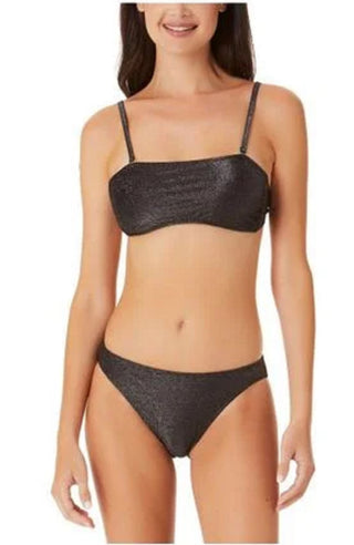 Biquíni California Waves Junior Metallic Shine Bandeau Top Maiô Preto