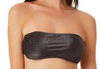 Biquíni California Waves Junior Metallic Shine Bandeau Top Maiô Preto