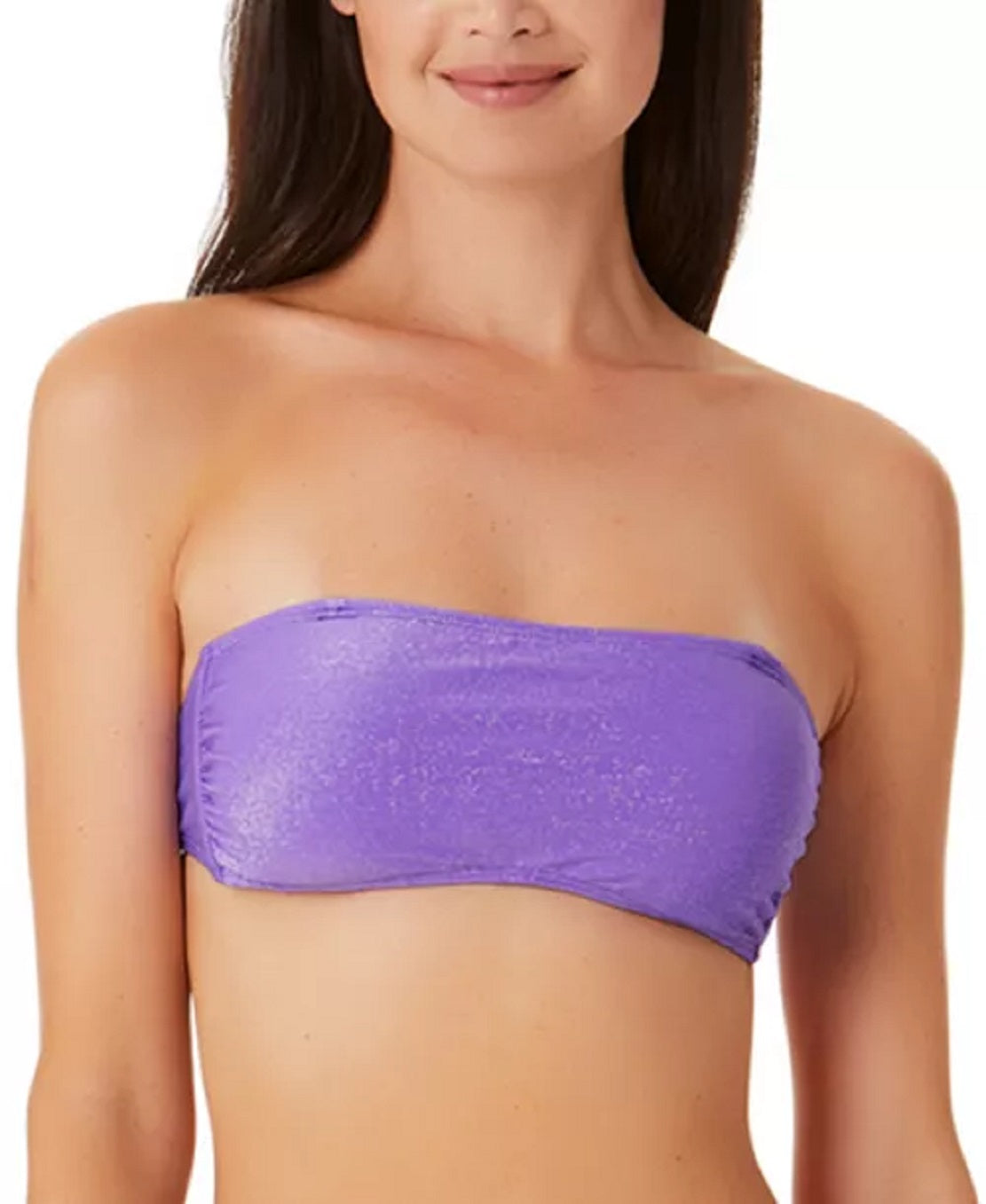 Biquíni California Waves Junior Metallic Shine Bandeau Top Maiô Roxo