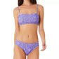 Biquíni feminino California Waves com estampa floral e estampa de bandeau, roxo