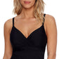 Anne Cole Signature Live In Color Triângulo com Aro Top Tankini Feminino Preto Tamanho 34DD