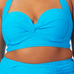 Biquíni feminino California Waves Plus com bojo moldado, azul, tamanho 1X