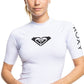 Rashguard Roxy Feminino Whole Hearted Manga Curta Branco Tamanho Médio
