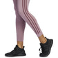 Calça legging feminina Adidas com listras laterais, rosa, tamanho pequeno