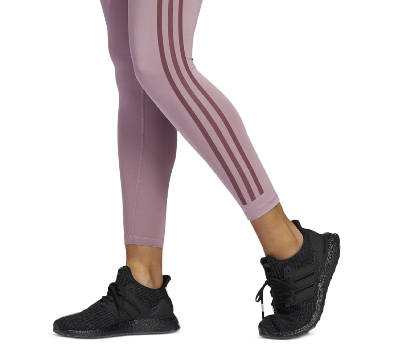 Calça legging feminina Adidas com listras laterais, rosa, tamanho pequeno