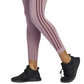 Calça legging feminina Adidas com listras laterais, rosa, tamanho XS