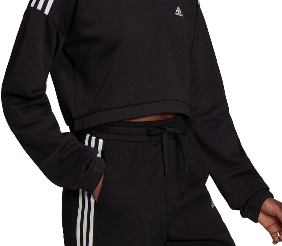 Moletom feminino cropped adidas preto tamanho médio