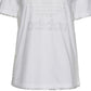 Camiseta feminina adidas de algodão com glitter canelado e logo gráfico, manga curta e gola redonda, branca, tamanho X-S