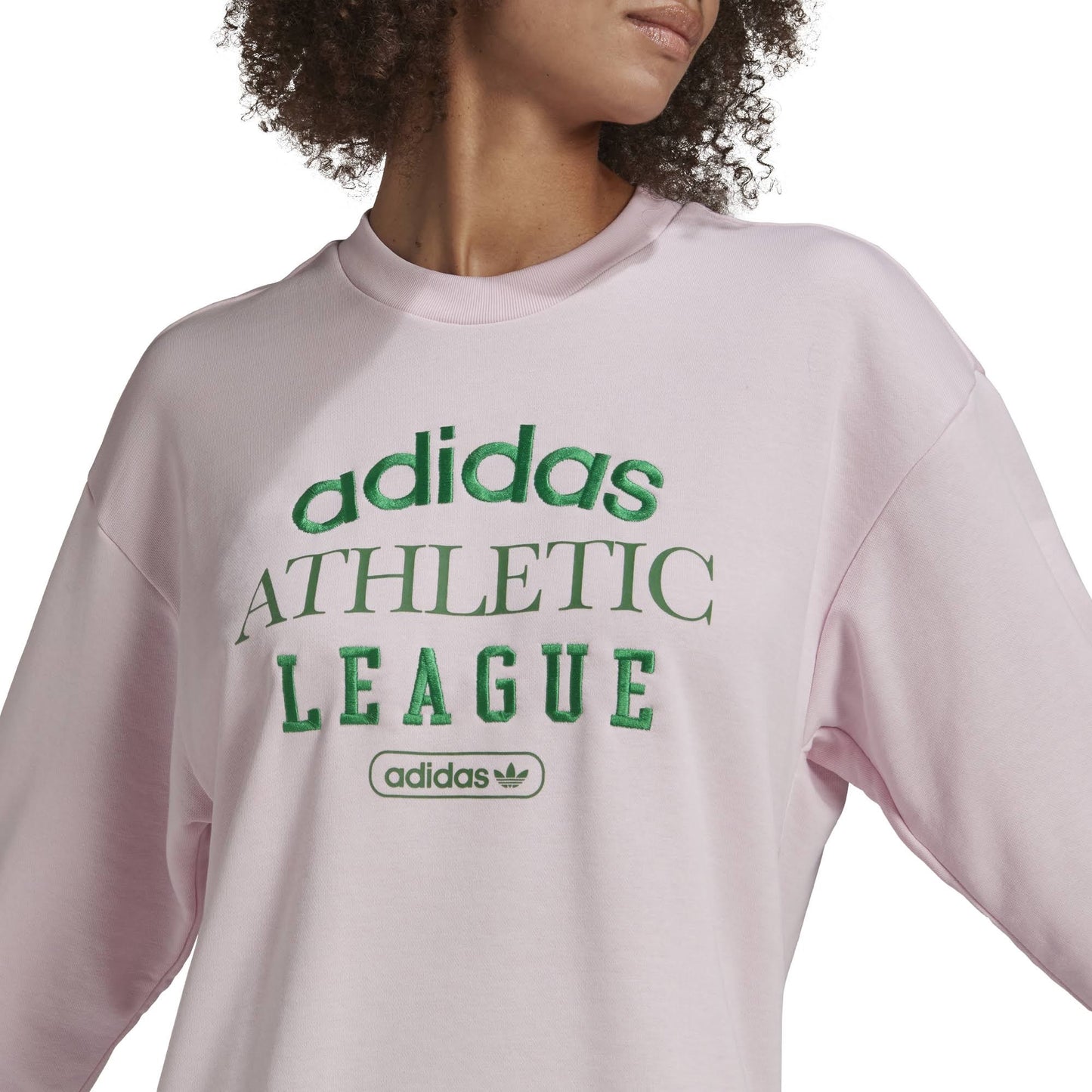 Moletom feminino Adidas Retro Luxury Crewneck Rosa Tamanho Grande