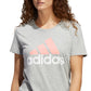Camiseta Adidas Feminina Badge Of Sport de Algodão Cinza Tamanho Médio