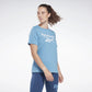 Camiseta Reebok Feminina Logo Azul Tamanho Grande