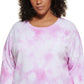 Blusa Calvin Klein Plus Size Feminina Estampada Tie Dye Rosa Tamanho 3X