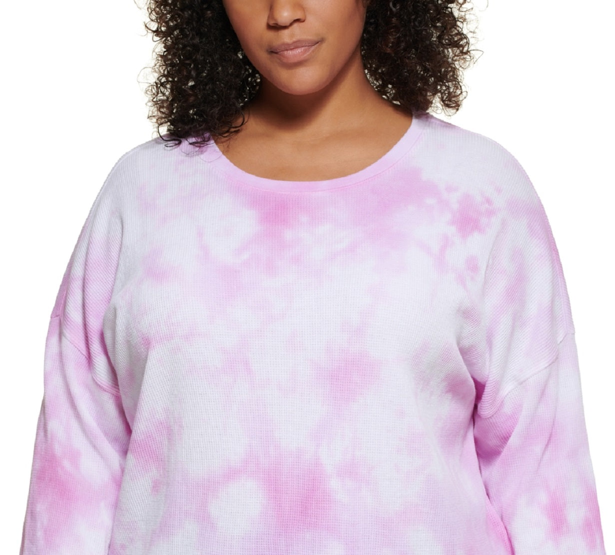 Blusa Calvin Klein Plus Size Feminina Estampada Tie Dye Rosa Tamanho 3X
