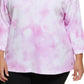 Blusa Calvin Klein Plus Size Feminina Estampada Tie Dye Rosa Tamanho 3X