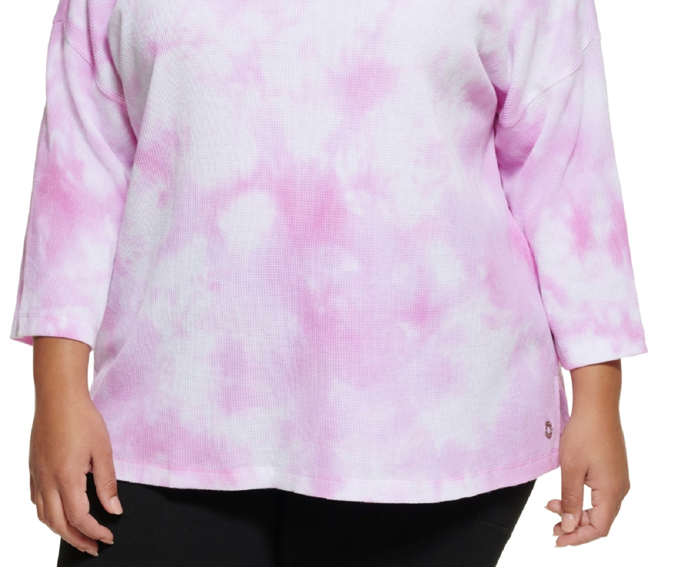 Blusa Calvin Klein Plus Size Feminina Estampada Tie Dye Rosa Tamanho 3X