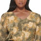 Blusa Calvin Klein Feminina Estampada Gola V Amarela Tamanho 3X