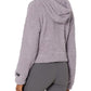 Calvin Klein Moletom Feminino Performance Fuzzy com Zíper Frontal Roxo Tamanho P