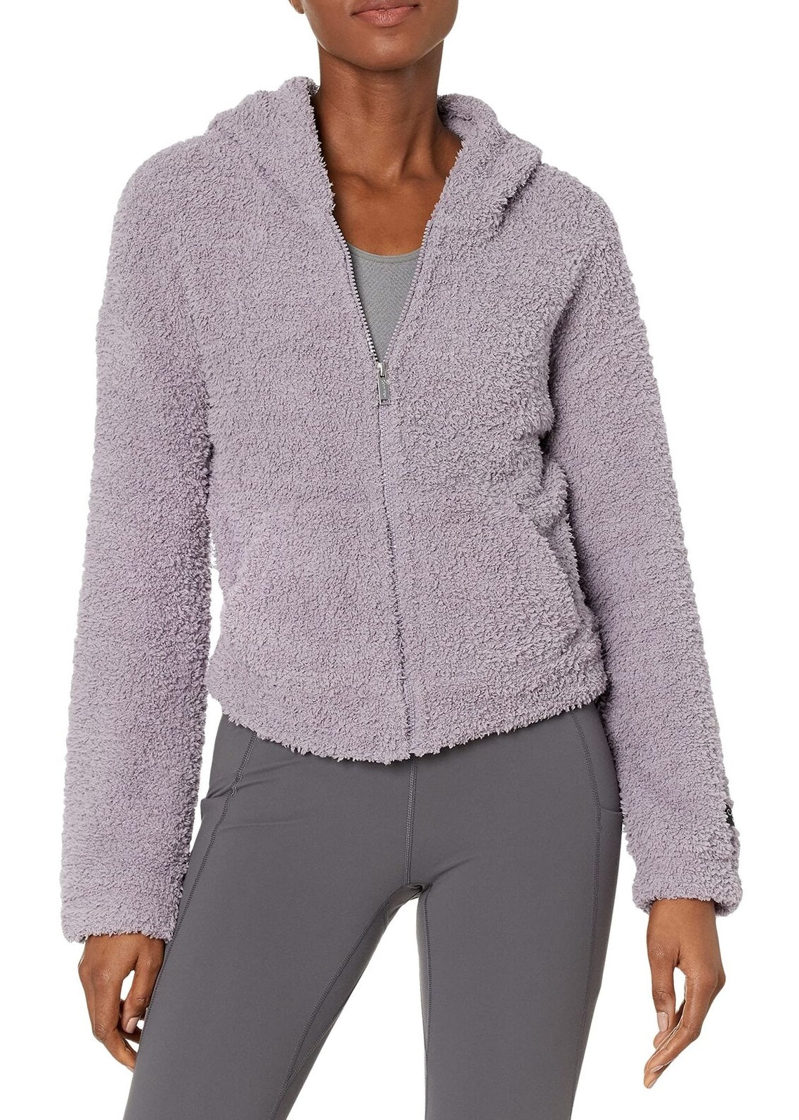 Calvin Klein Moletom Feminino Performance Fuzzy com Zíper Frontal Roxo Tamanho P
