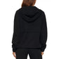 Calvin Klein Moletom Feminino com Capuz e Zíper 1/2 Tingido na Cor Preto, Tamanho Médio