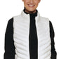 Calvin Klein Colete Acolchoado Diagonal Feminino Branco Tamanho X-G