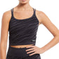 Calvin Klein Crop Top Feminino com Estampa de Zebra Texturizada, Preto, Tamanho X-S