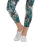Calça legging feminina estampada de cintura alta 7/8 rosa tamanho pequeno
